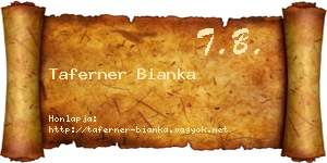 Taferner Bianka névjegykártya